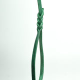 Green Leather Leash 10mm with handle