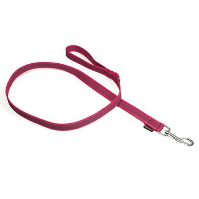 Grippy Rubber Nylon Lead with Handle Pink