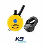 Yellow 'mini Educator' dog training device with black collar on a white background, featuring K9 Store logo.
