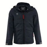 Dark blue dog training  jacket with a brand logo on a white background