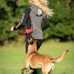 IQ Dogsport Women's Dog Training Zip Hoodie Train hard Grey 