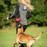 IQ Dogsport Women's Dog Training Zip Hoodie Train hard Grey 