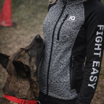 IQ Dogsport Women's Dog Training Zip Hoodie Train hard Grey lifestyle