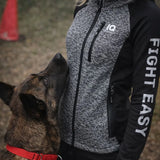 IQ Dogsport Women's Dog Training Zip Hoodie Train hard Grey lifestyle