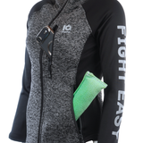 IQ Dogsport Women's Dog Training Zip Hoodie Train hard Grey 