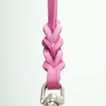 Pink Leather Leash stainless steel clip