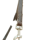 Schweikert Adjustable Leather Lead with Ring brown hook close-up