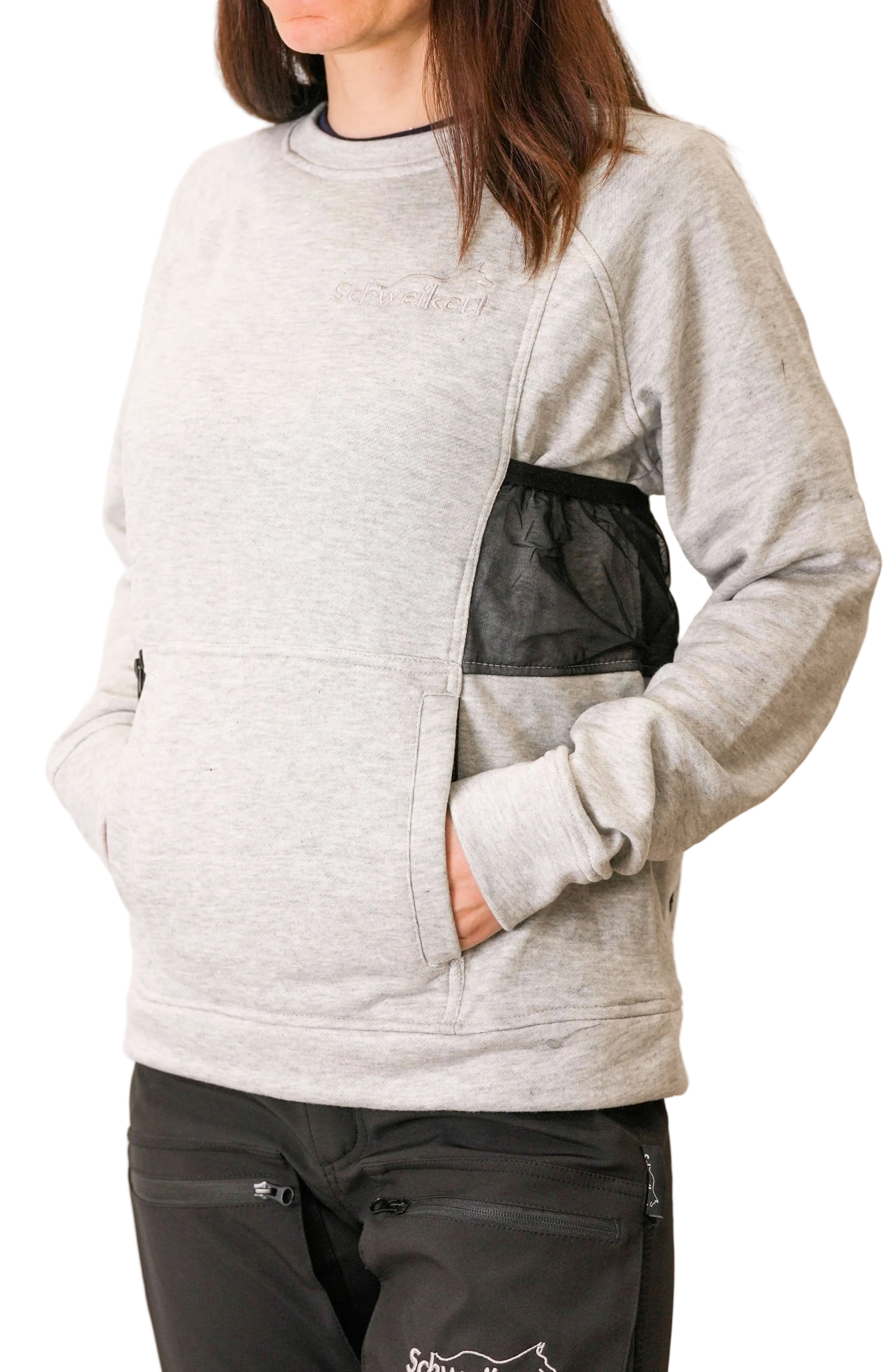 Schweikert Dog Training Sweatshirt Unisex Grey front pockets