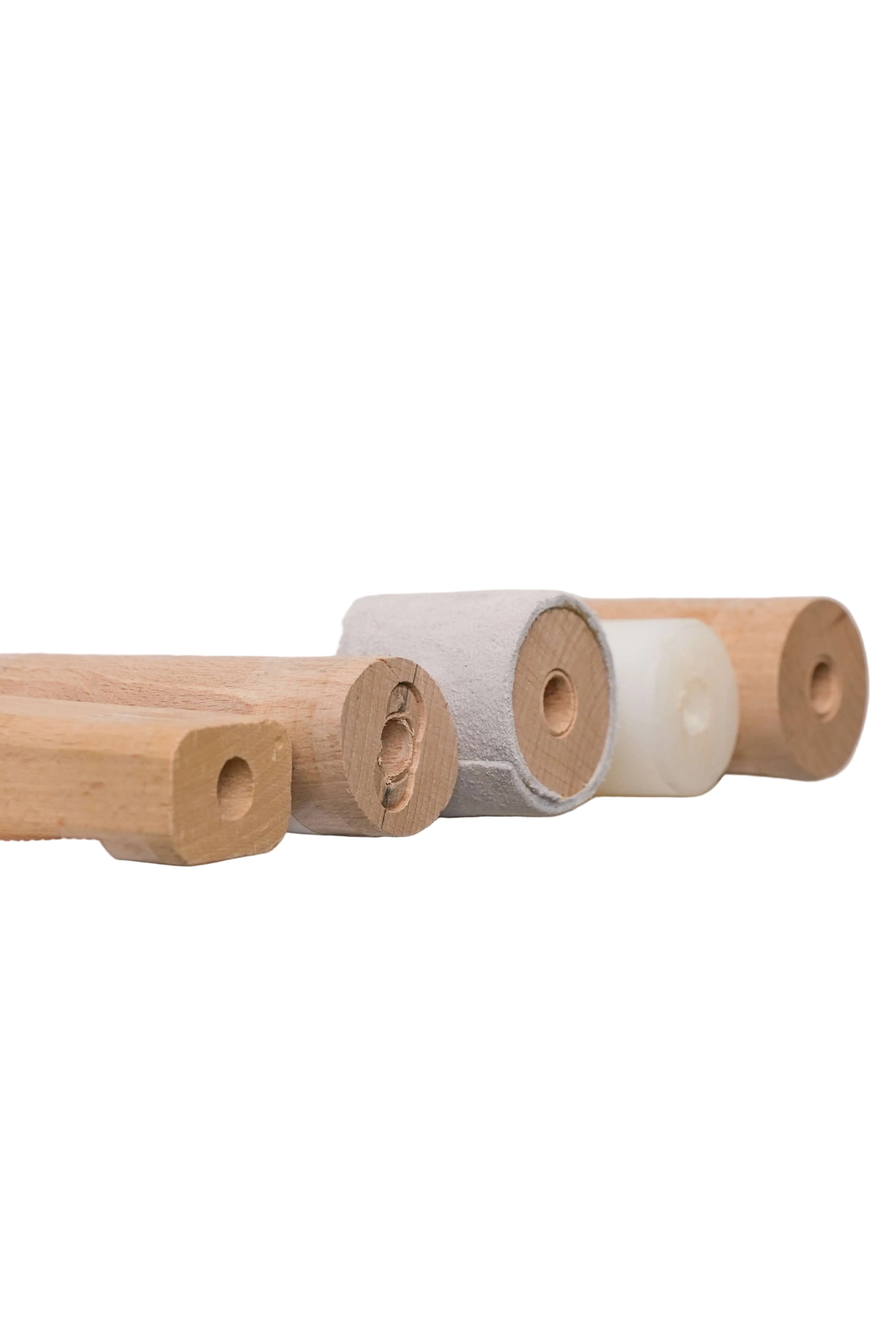 Schweikert Dumbbell Centerpiece Bells - Wood, Plastic, Leather front angle