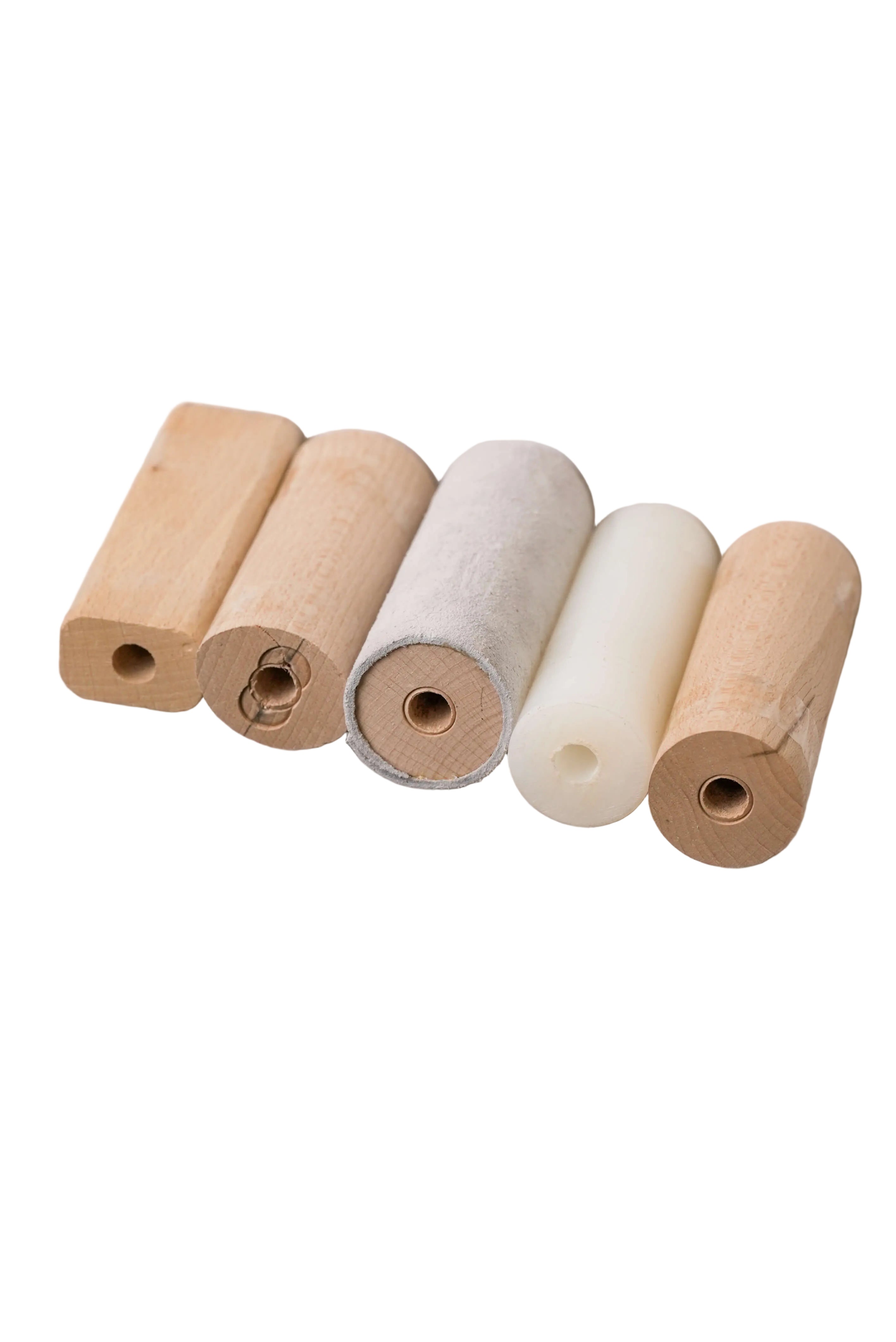 Schweikert_dumbell_centerpiece_bells_wood_plastic_leather_top