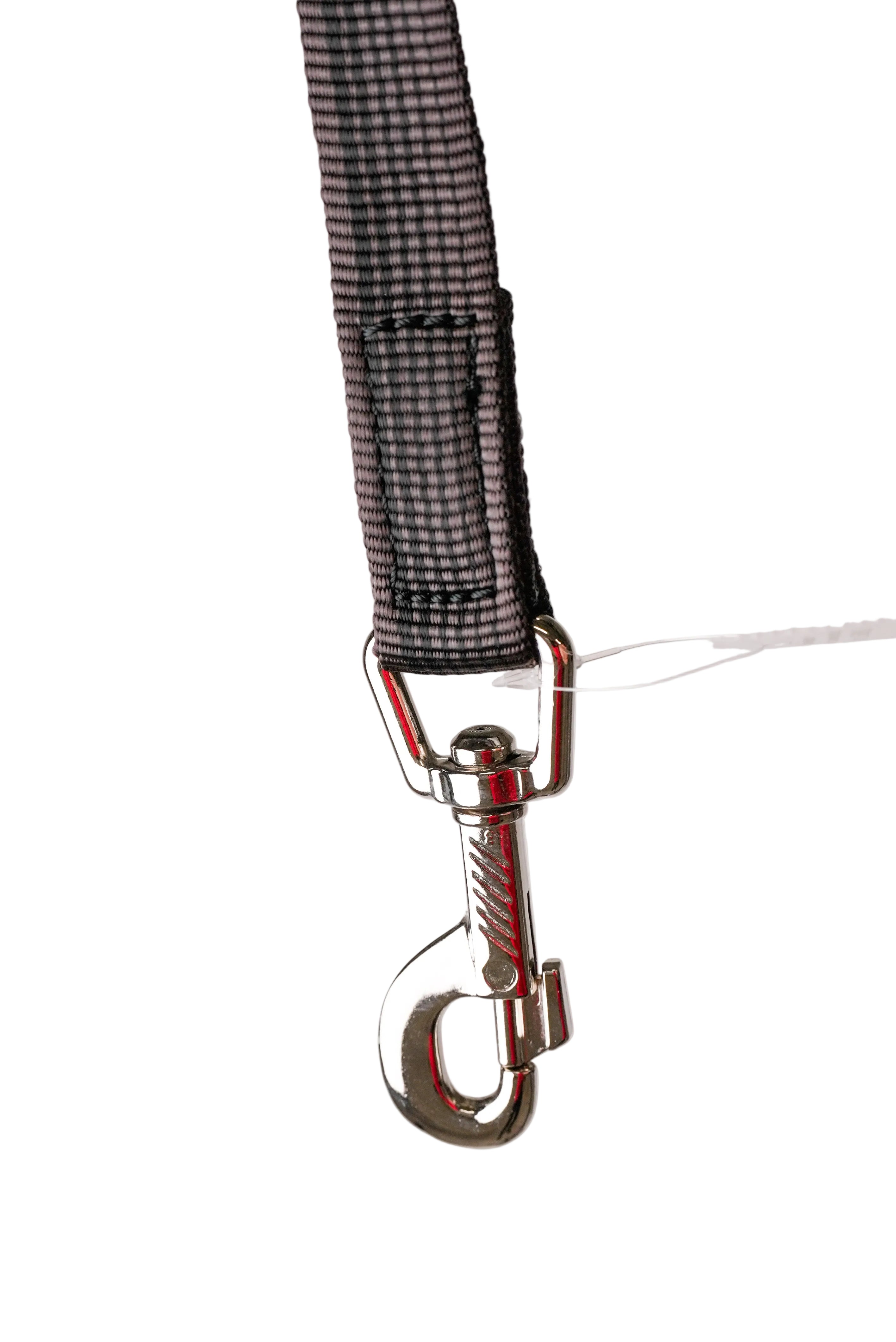 Schweikert Hose-Webbing Lead with Loop Handle Black 20mm Grey stainless steel hook
