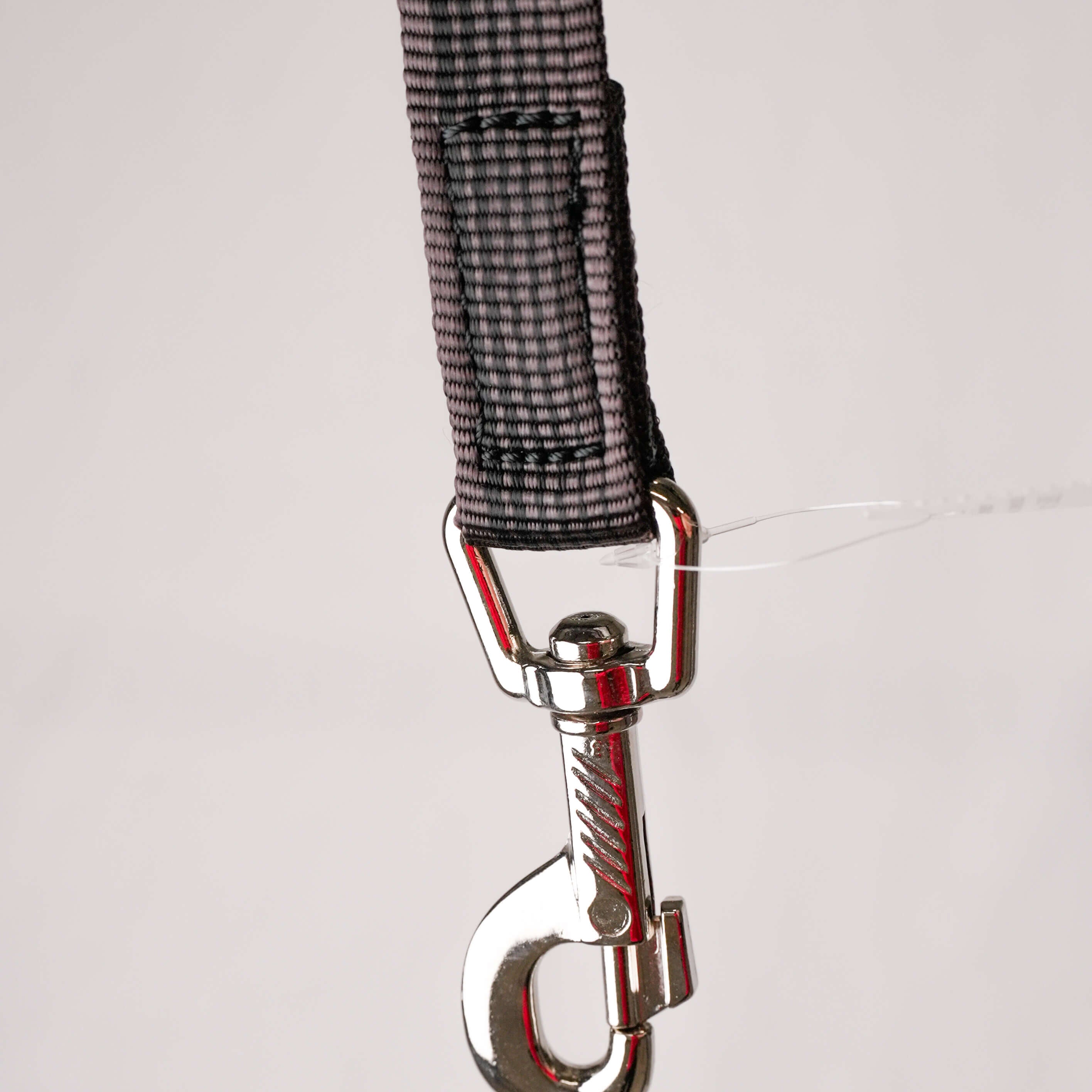 Schweikert Hose-Webbing Lead Open End 20mm Black Grey stainless steel hook