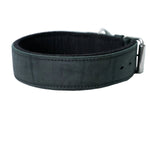 Schweikert Leather Dog Collar with Felt Padding 50 mm Black back