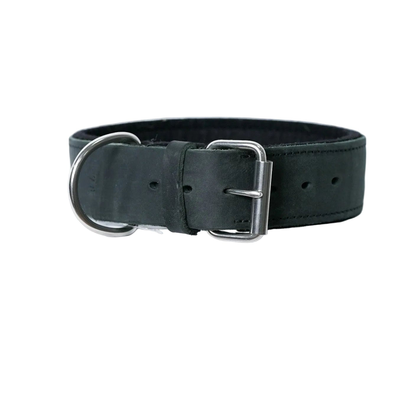 Schweikert Leather Dog Collar with Felt Padding 50 mm Black main