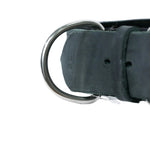Schweikert Leather Dog Collar with Felt Padding 50 mm Black ring