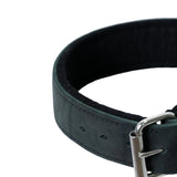 Schweikert Leather Dog Collar with Felt Padding 50 mm Black side buckle