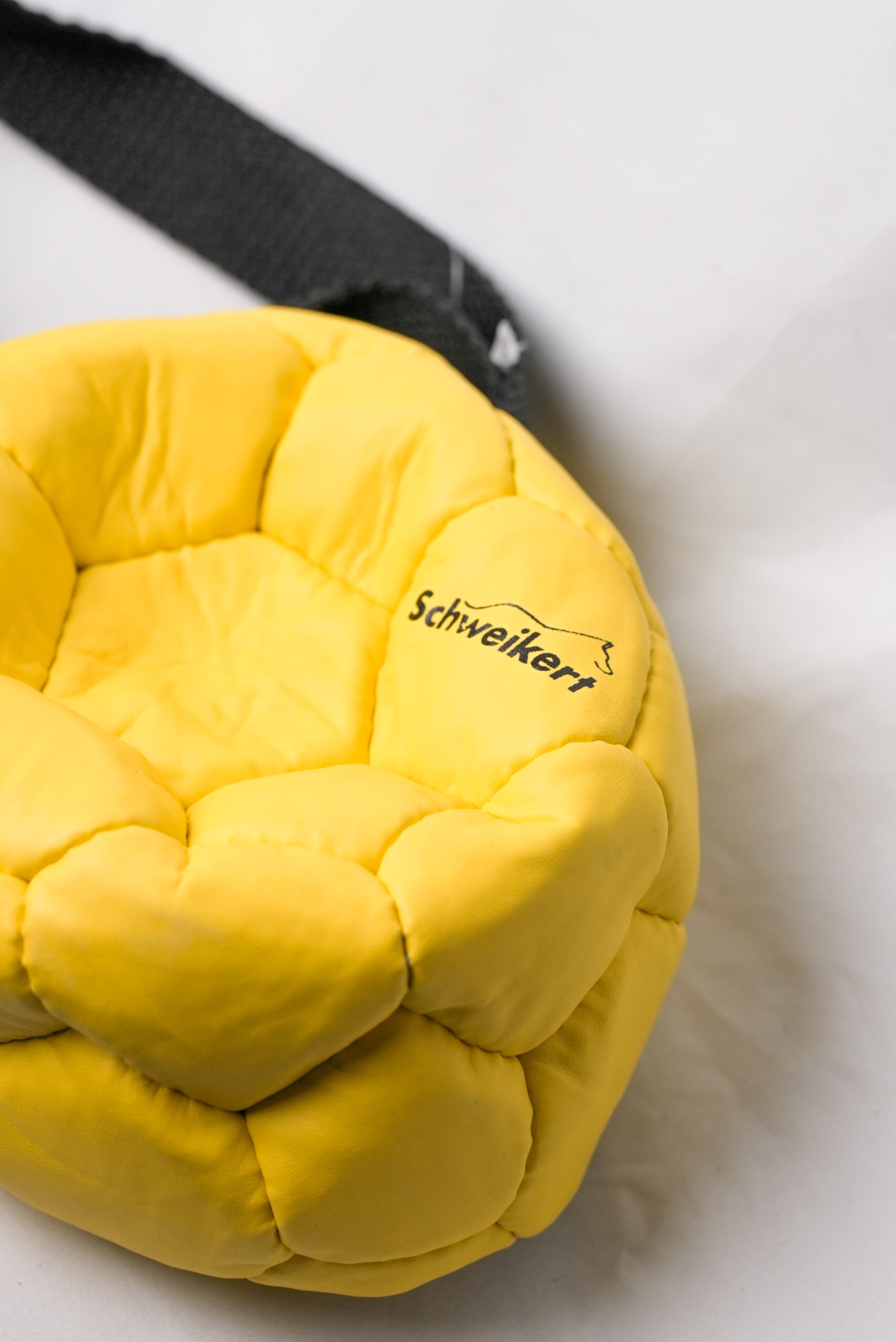 Schweikert Leather Football with Handle - Air-Filled deflated