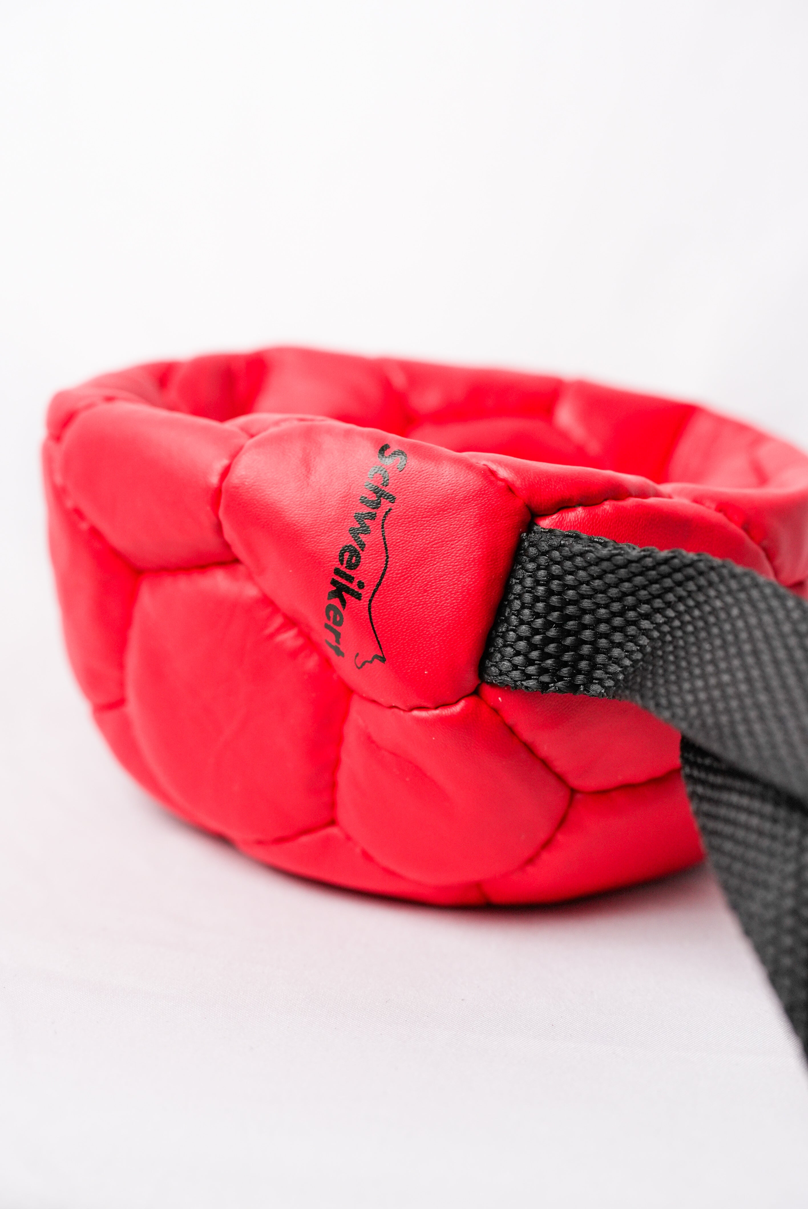 Schweikert Leather Football with Handle - Air-Filled red side