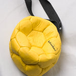 Schweikert Leather Football with Handle - Air-Filled yellow top