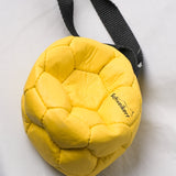 Schweikert Leather Football with Handle - Air-Filled yellow top