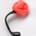 Schweikert Leather Football with Handle - Air-Filled orange top