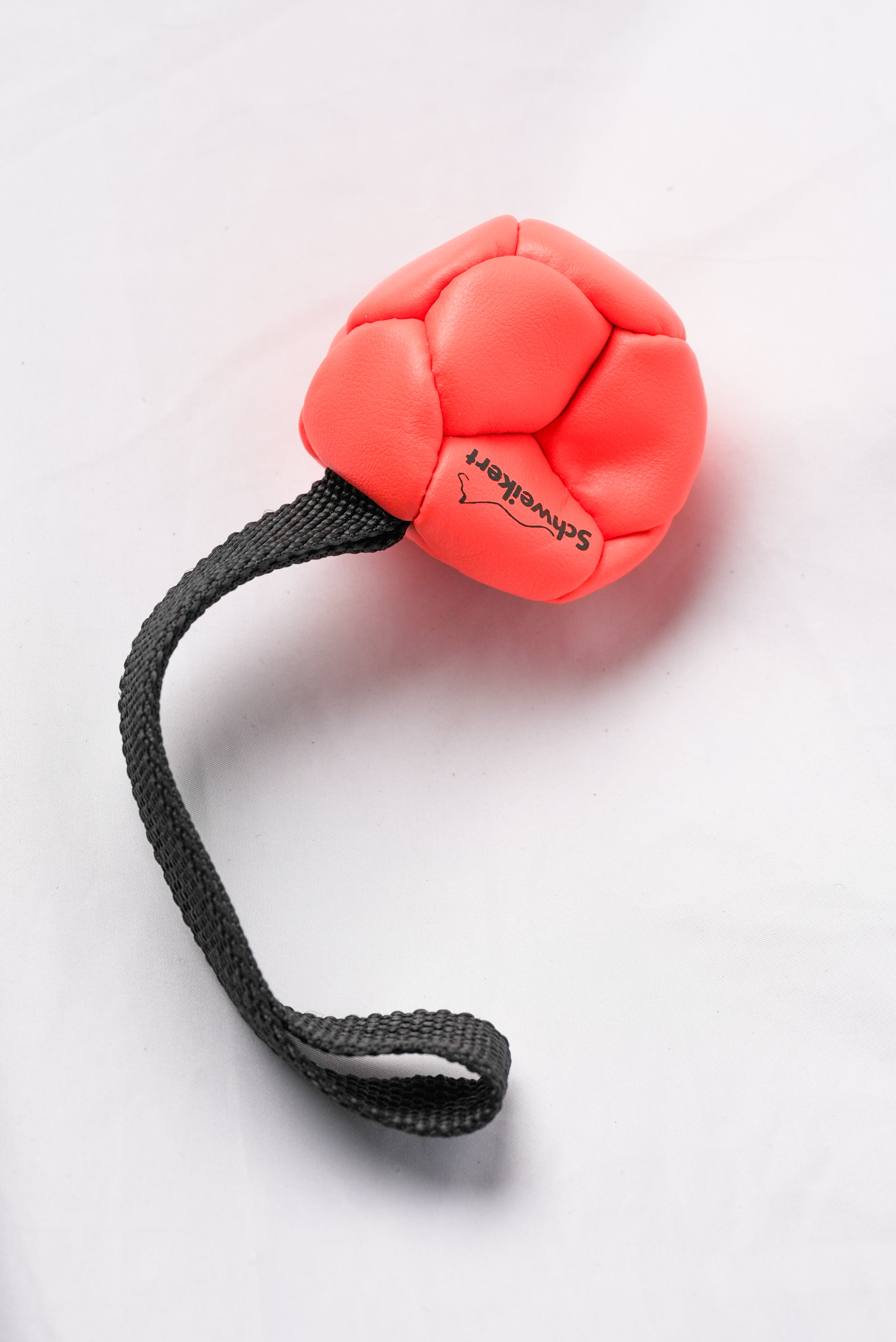 Schweikert Leather Football with Handle - Air-Filled orange top