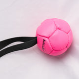 Schweikert Leather Football with Handle - Silicon-Filled 8cm pink