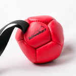 Schweikert Leather Football with Handle - Silicon-Filled 8cm red front
