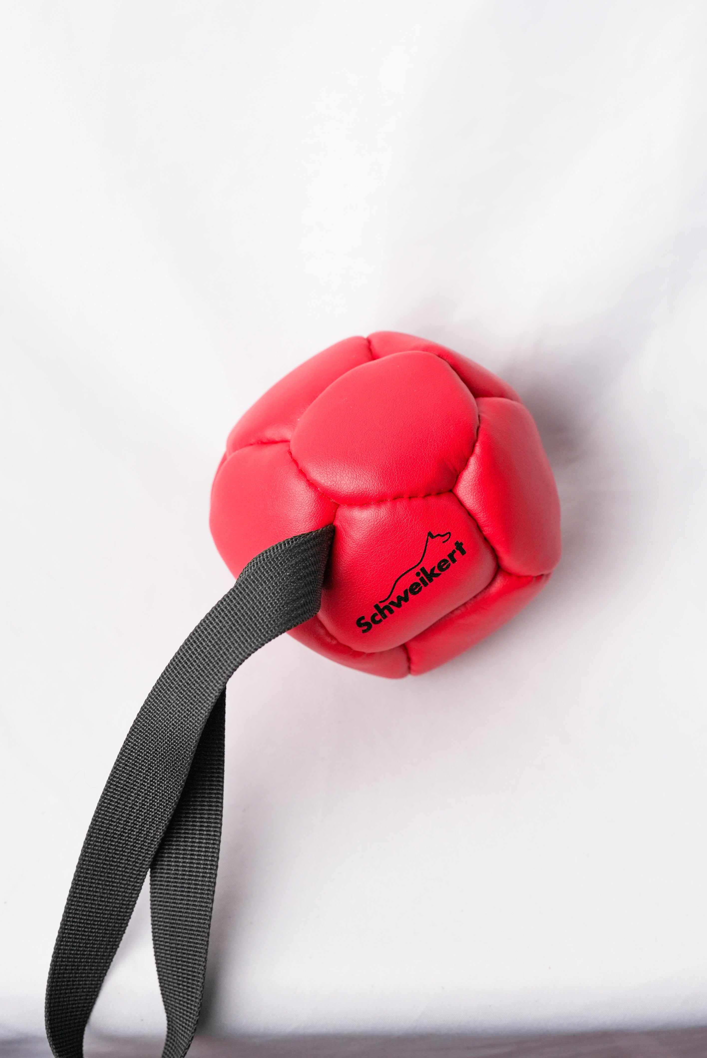 Schweikert Leather Football with Handle - Silicon-Filled 8cm red top