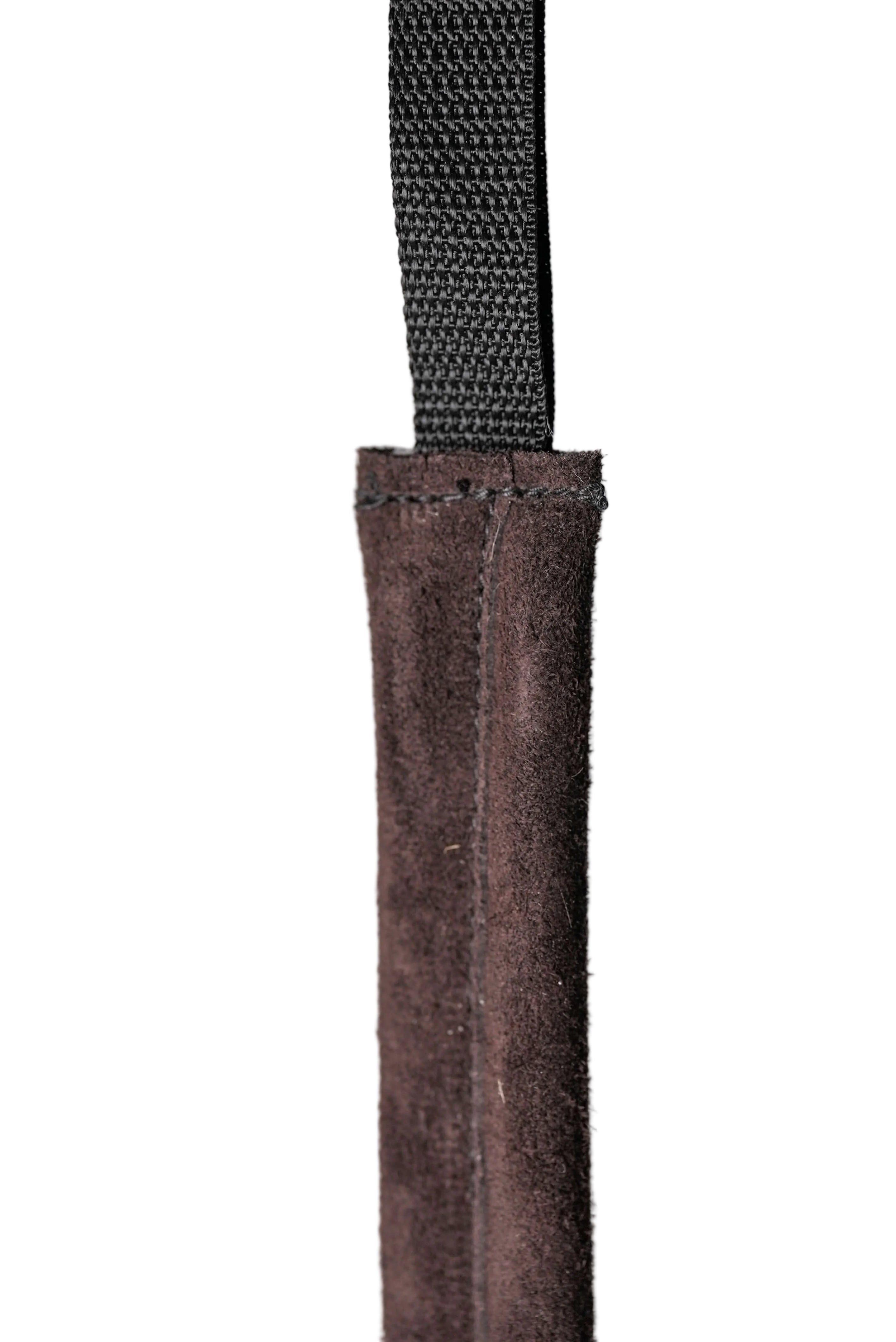 Schweikert Leather Puppy Tug with Two Loop Handles Brown 25cm stitching