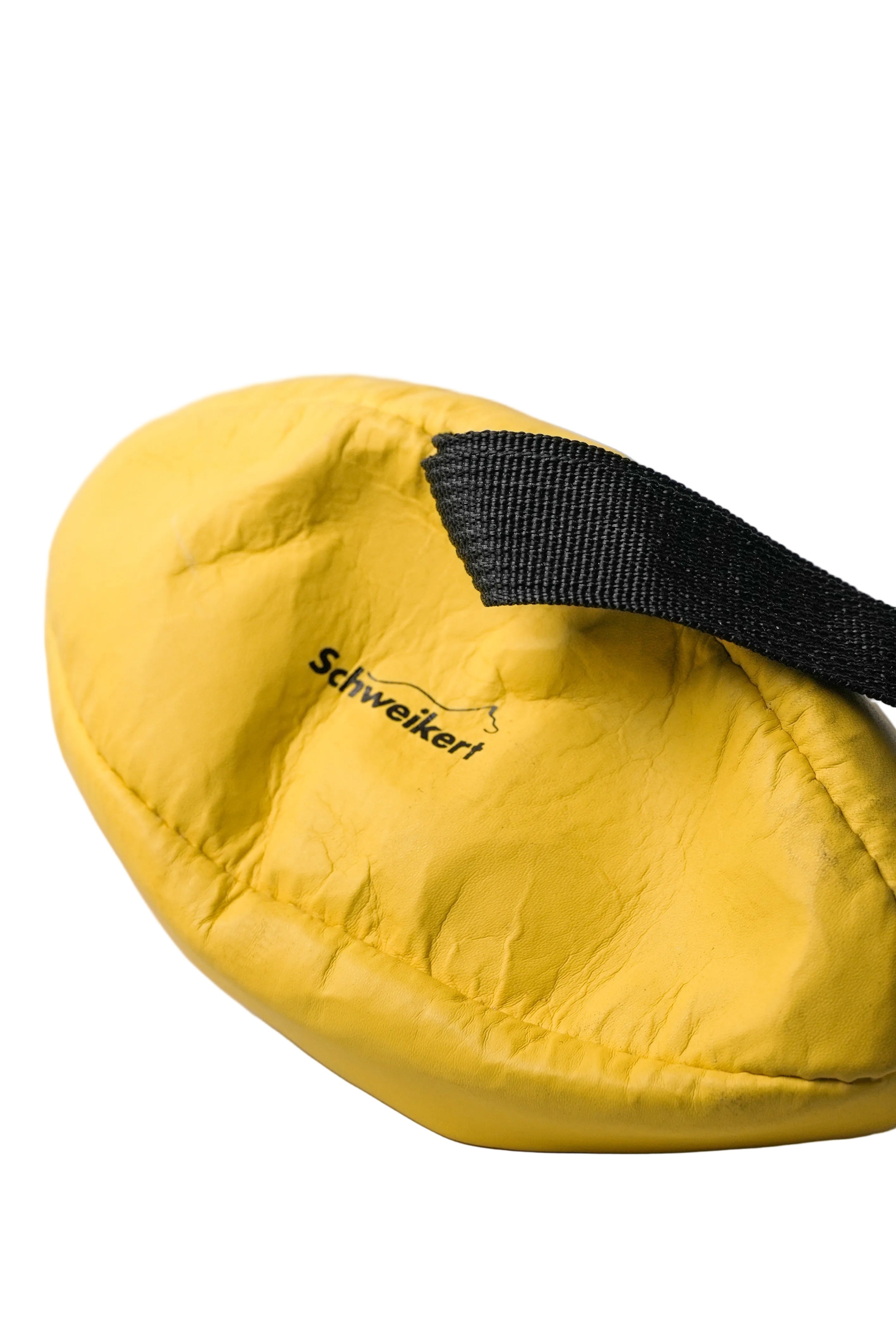 Schweikert Leather Rugby Ball with Handle - Air-Filled 20cm yellow