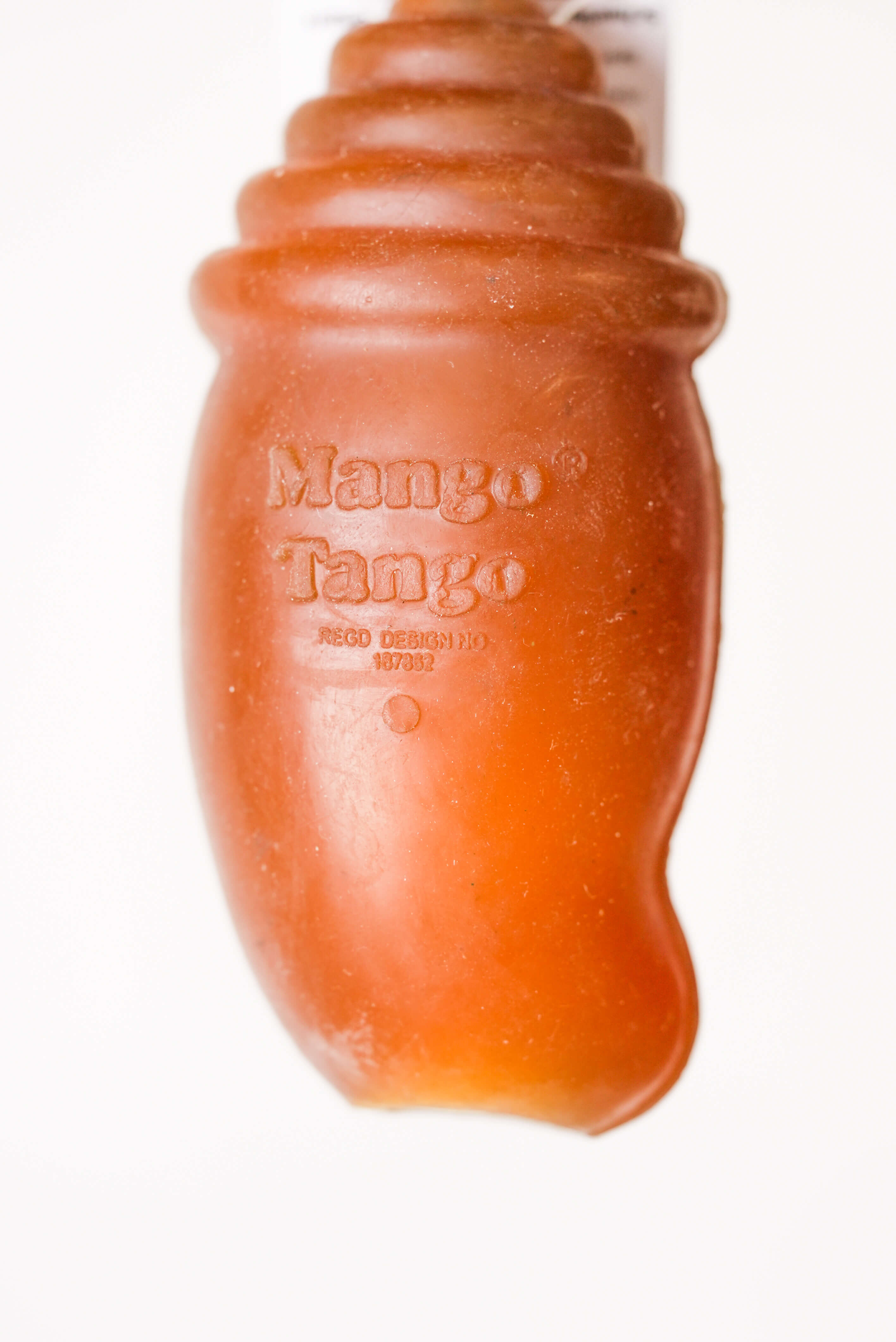 Schweikert Mango Tango Organic Natural Rubber Dog Toy on a String material