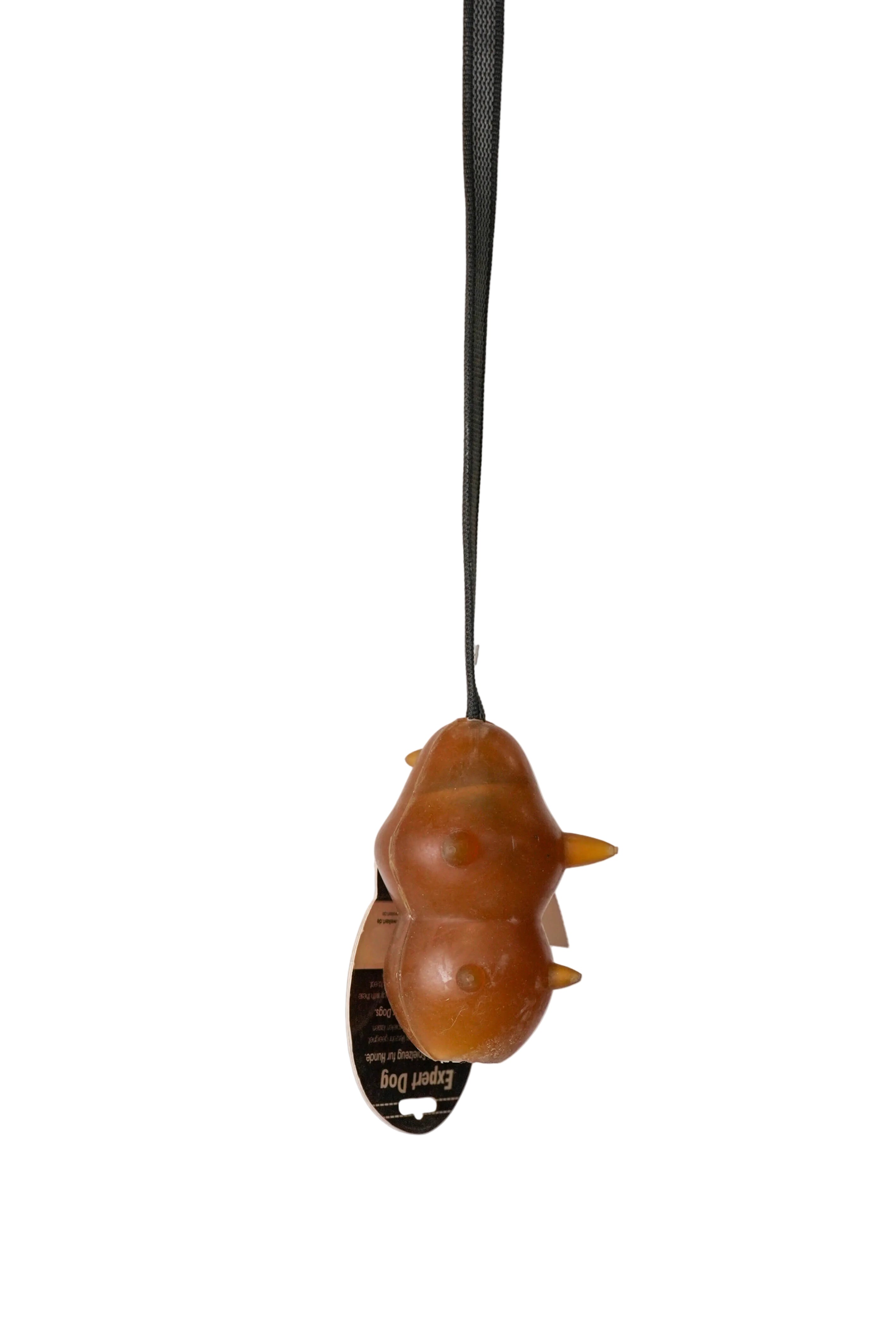 Schweikert Snorky Organic Natural Rubber Dog Toy on a String side