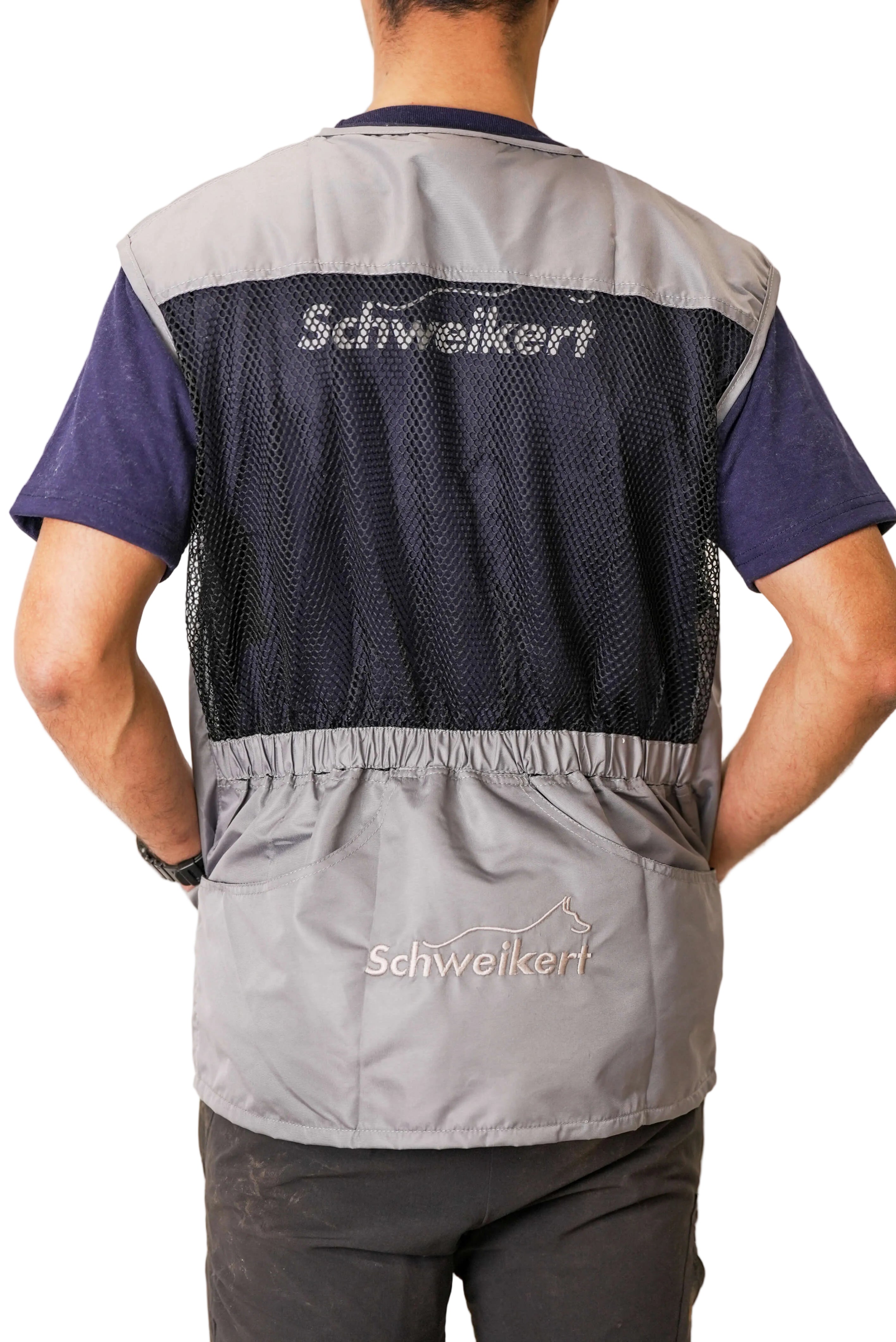 Schweikert Summer Dog Training Vest Unisex Black & Grey rear alternate