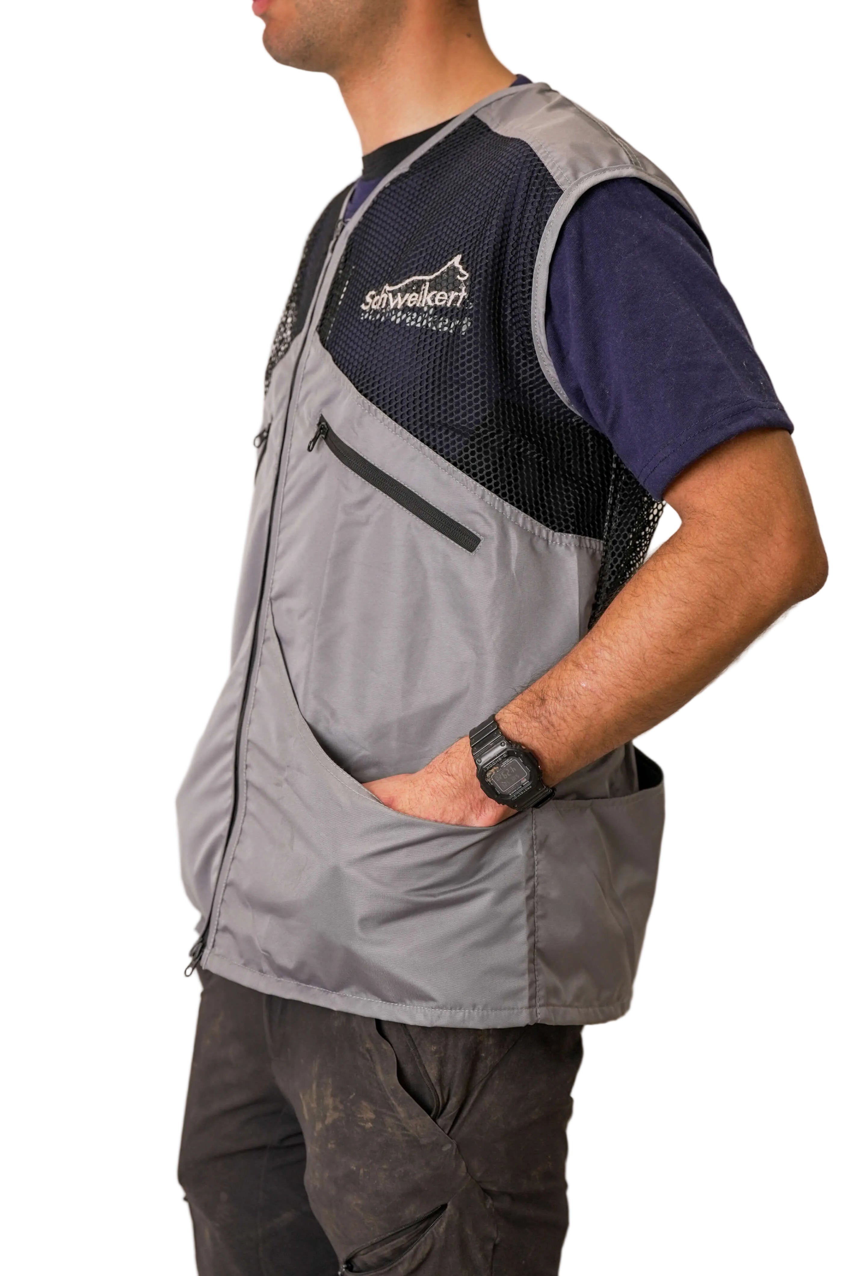 Schweikert Summer Dog Training Vest Unisex Black & Grey side alternate