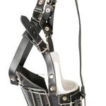 Schweikert Wire Muzzle with Leather Straps T0 for Belgian Malinois leather sraps close-up