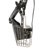 Schweikert Wire Muzzle with Leather Straps T0 for Belgian Malinois side view