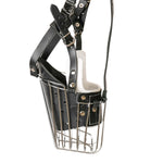 Schweikert Wire Muzzle with Leather Straps T0 for Belgian Malinois side view