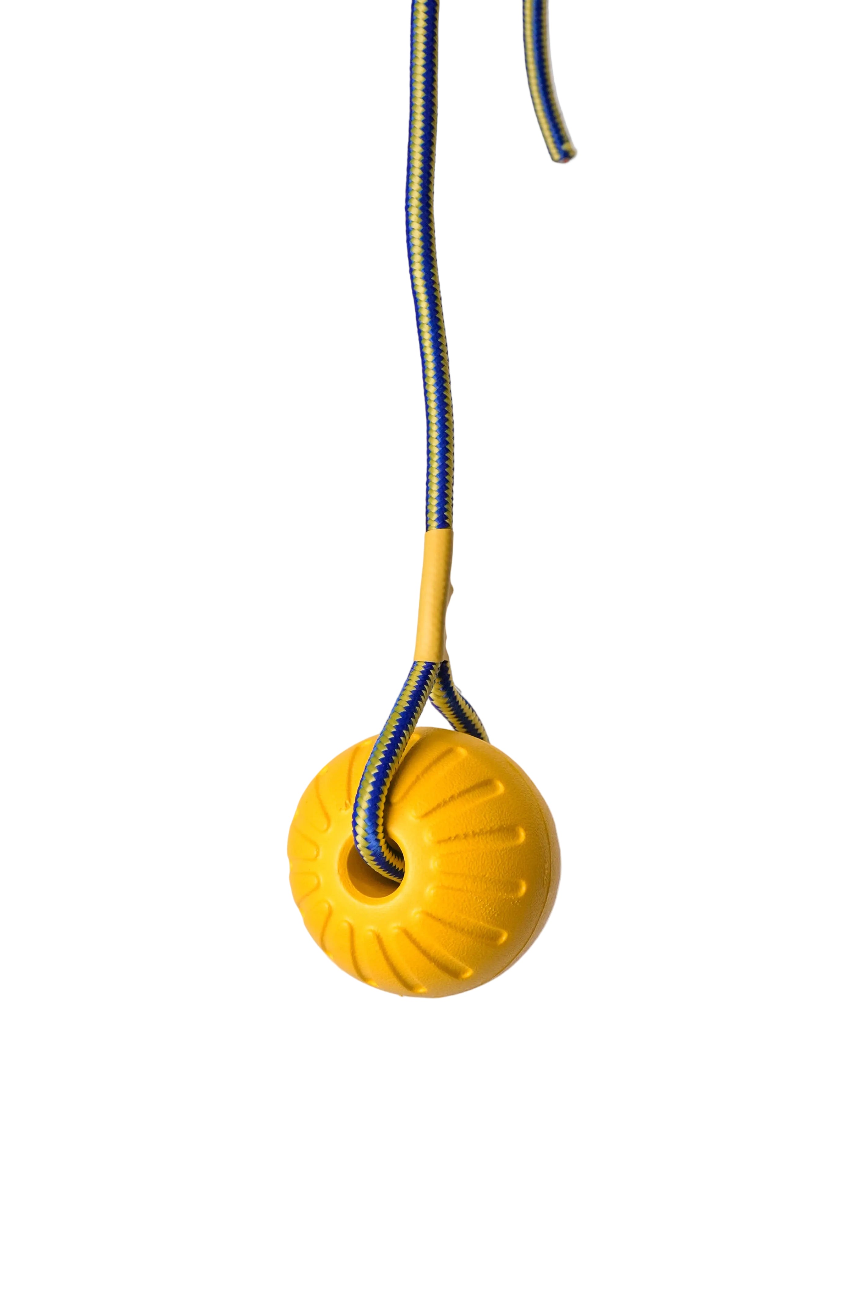 Schweikert Yellow Foam Ball on a Rope strong braided rope