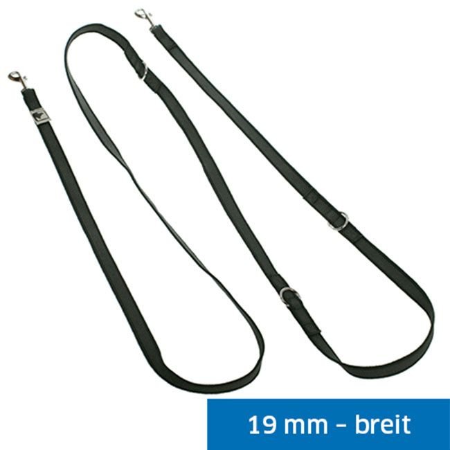 Sporthund Adjustable Grippy Rubber Lead 19mm Black