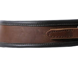 Leather Hunting Dog Collar with Brass Swivel Brown - Side
