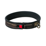 Leather Hunting Dog Collar with Brass Swivel Brown Top 