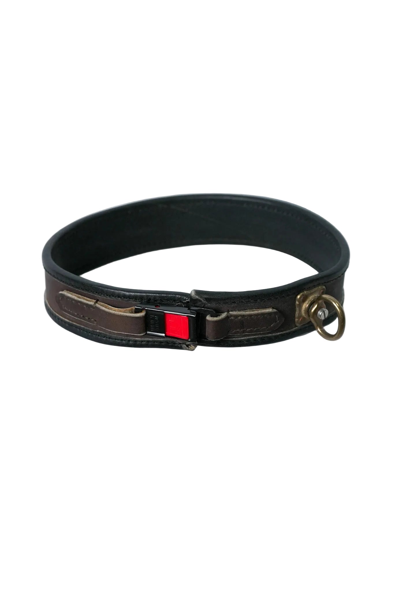Leather Hunting Dog Collar with Brass Swivel Brown Top 