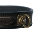 Leather Hunting Dog Collar with Brass Swivel Brown  Detail